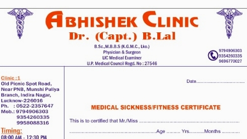 Doctor (Capt.) B. Lal - Doctor In Indira Nagar - Doctor in Indira Nagar, 